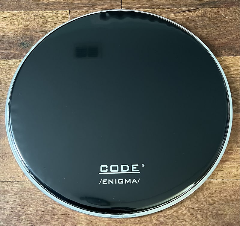 Code Drum Head 20” Enigma Black Kick Reso w/ Dampening Ring Reverb