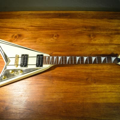 Jackson Randy Rhoads RR5 Tribute V- 2005 White/Gold-Made in Japan