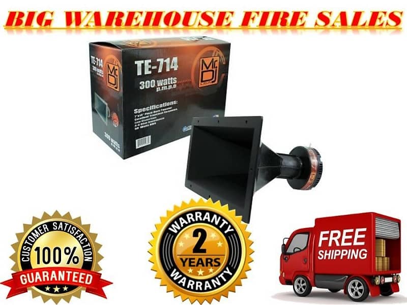 MR DJ TE-714 7"x14" 300W PRO Audio PA/DJ Wide Screw-ON Type PIEZO Horn Tweeter