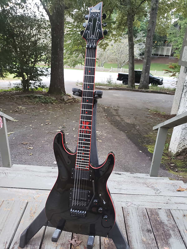 2008 Schecter C-1 She-Devil Floyd Rose LIMITED EDITION Black/Crimson With  OHSC