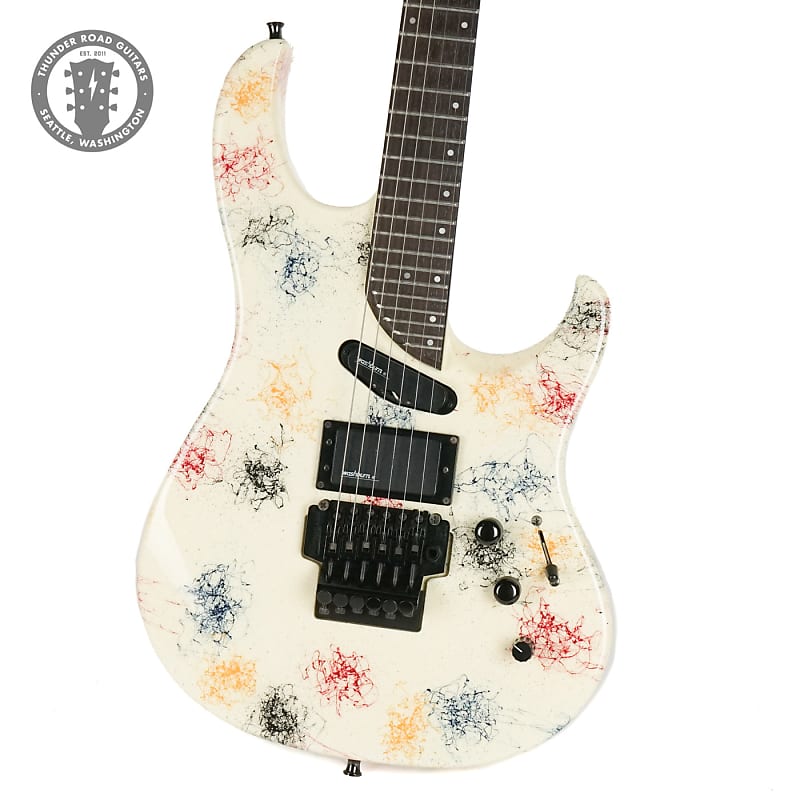 1988 Washburn EC-29 Stephens Extended Cutaway White Splash
