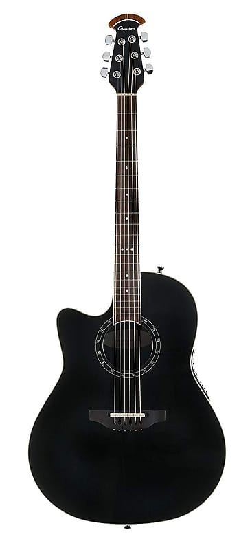Ovation Timeless Collection 6 String Acoustic-Electric Guitar, Left, Black, Mid Depth Body (L771AX-5) image 1
