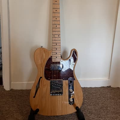 Natural G&L Tribute Series ASAT Classic Bluesboy Semi-Hollow with Maple Fretboard and Tortoise Shell Scratchplate for sale