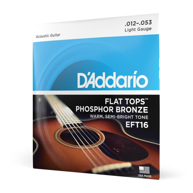 D'Addario Guitar Strings - Phosphor Bronze Acoustic Guitar Strings -  EJ16-3D - Rich, Full Tonal Spectrum - For 6 String Guitars - 12-53 Light,  3-Pack