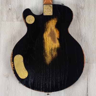 Paoletti 500 Lounge 2PSY Semi-Hollow Guitar, Ebony Fretboard, 400 Heavy Black image 4