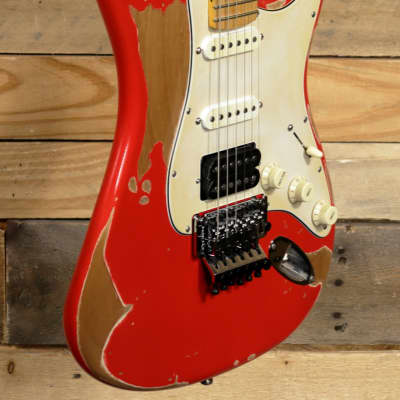 Palermo PG4 Mick Mars Replica Electric Guitar Fiesta Red Relic w/ Case for sale