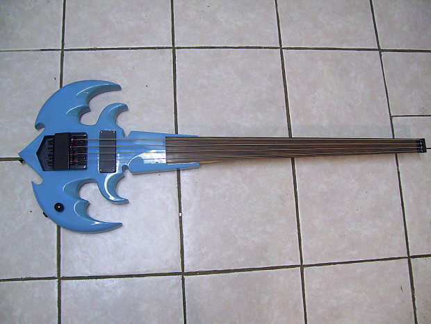 Bass guitar, headless and fretless. BL55 2014 Blue image 1