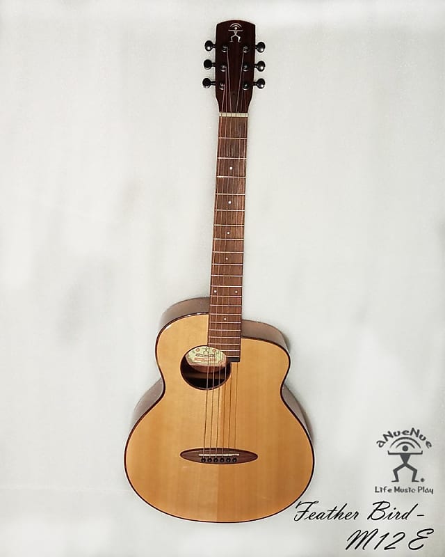 aNueNue M12E Feather Bird 36 inches Solid Sitka Spruce & Mahogany Travel  Electronic Guitar