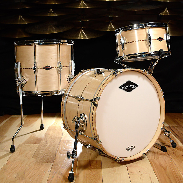 Craviotto 12 14 18 Center Stage Series 1 ply Maple 3pc Kit Maple Finish w Center Mounted Cast Lug Reverb Brazil