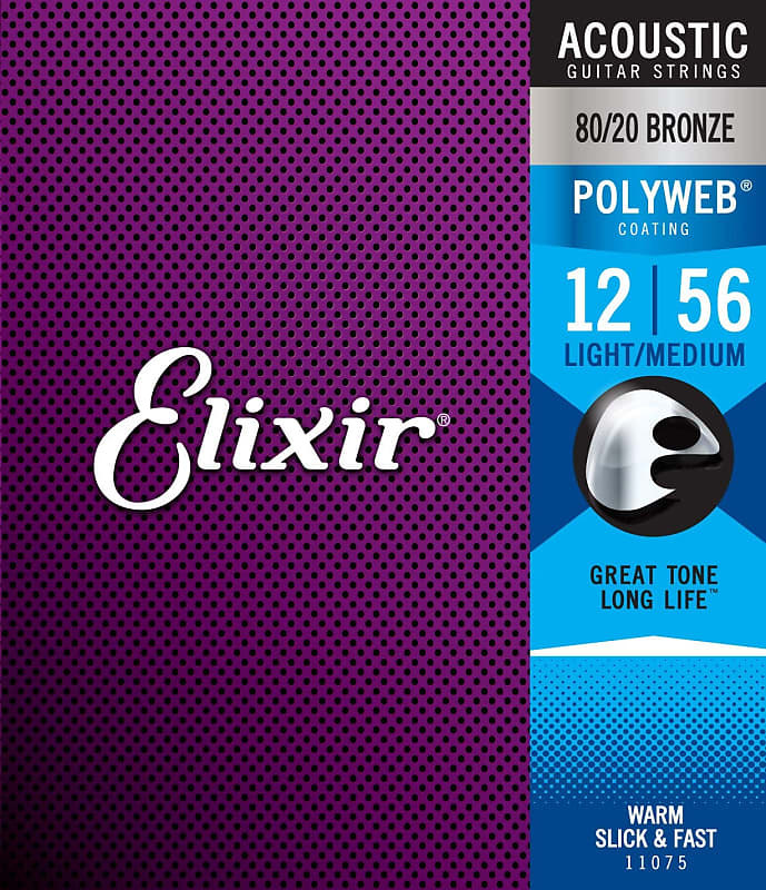 Elixir 11075 Polyweb 80/20 Bronze Acoustic Strings image 1