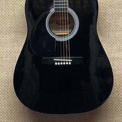 Stagg SW203LH-BK Lefty Dreadnought Acoustic Guitar, Full Sound, Black Gloss Finish image 1