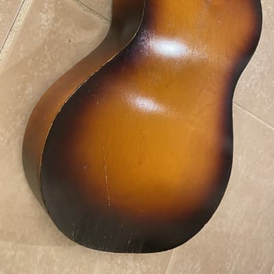 Cameo Vintage  Parlor Acoustic Guitar - Made in Holland 1960's Brown Burst Short Scale image 12