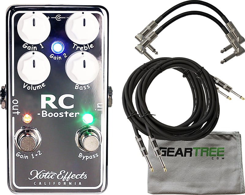 Xotic RCB-V2 RC Booster V2 Guitar Effects Pedal w/ Cleaning Cloth