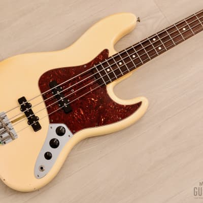2007 Fender American Vintage '62 Jazz Bass Olympic White, Three Knob Variant, Yamano w/ Case for sale