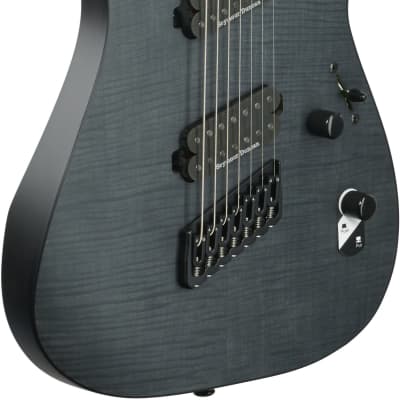 ESP LTD M-1007 Multi-Scale Electric Guitar, 7-String, See-Thru Black Satin image 4