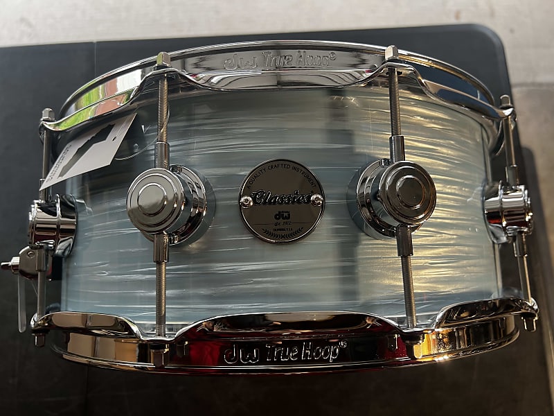 DW 5.5" x 14" Collector's Series Classics Shell Snare Drum - Pale Blue Oyster w/ Chrome Hardware image 1