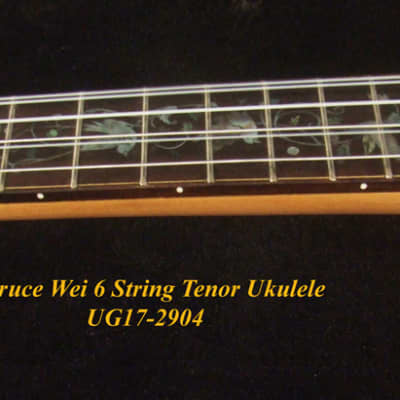 Bruce Wei Solid Bocote 6 String Tenor Ukulele, Humming Bird inlay UG17-2904 6S image 3