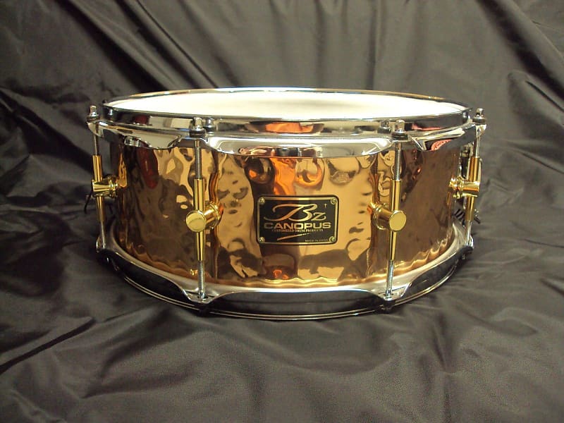Canopus Hammered Bronze Snare drum HBZ 1455 MINT