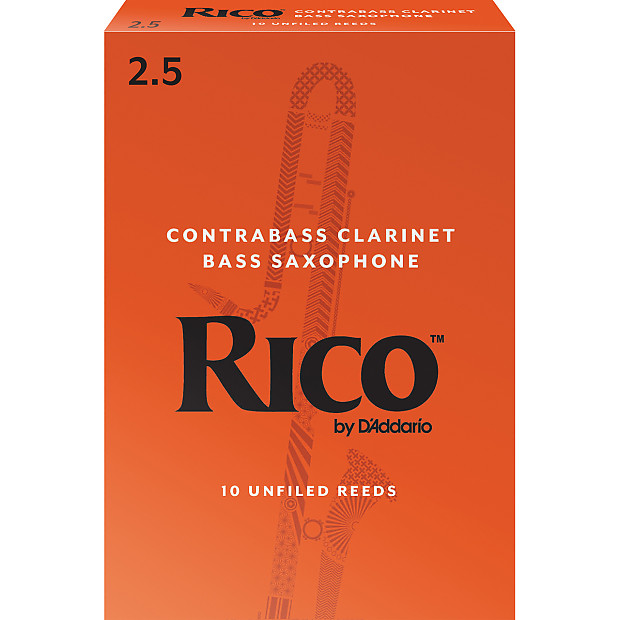 Rico RFA1025 Contrabass Clarinet Reeds - Strength 2.5 (10-Pack) image 1
