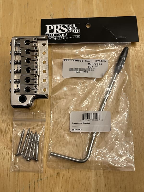 PRS Core USA Machined Tremolo Bridge, Gen II, Nickel, w/ Arm, ACC