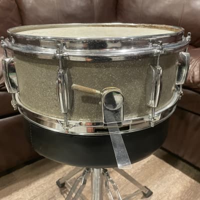 VINTAGE Rhythmline MIJ 14x5 snare drum 1960s - Silver Sparkle image 3