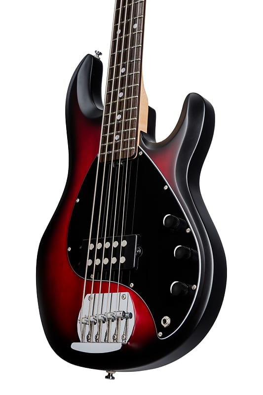 Sterling by Music Man StingRay 5str Ruby Red Burst Satin Bass Guitar image 1