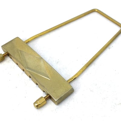 GuitarSlinger Parts Aged Gold Long Diamond Trapeze Tailpiece For Gibson Archtop Guitars L-50 L48 ES- image 5