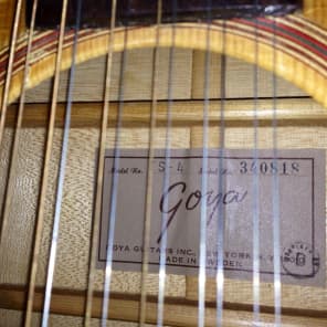 Vintage 1960's Goya Ts4 12 string acoustic guitar made in Sweden image 5