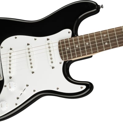 Squier #0370121506 - Black Mini Stratocaster V2 with Laurelwood Fretboard image 1