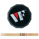 Vic Firth 6" VF Logo Practice Pad and American Classic 5A Wood Tip Drum Sticks Bundle