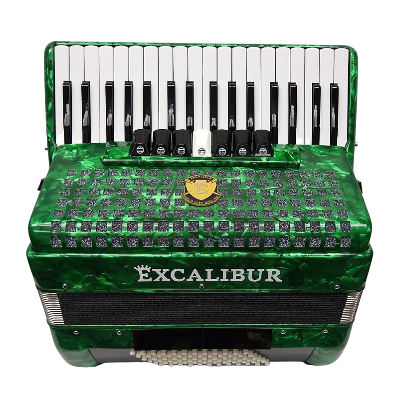 Excalibur Super Classic 72 Bass Piano Accordion Forest Green image 1