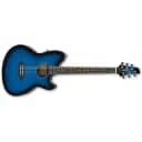 Ibanez Talman Series TCY10E Acoustic Electric Guitar, Rosewood Fretboard, Transparent Blue Sunburst High Gloss