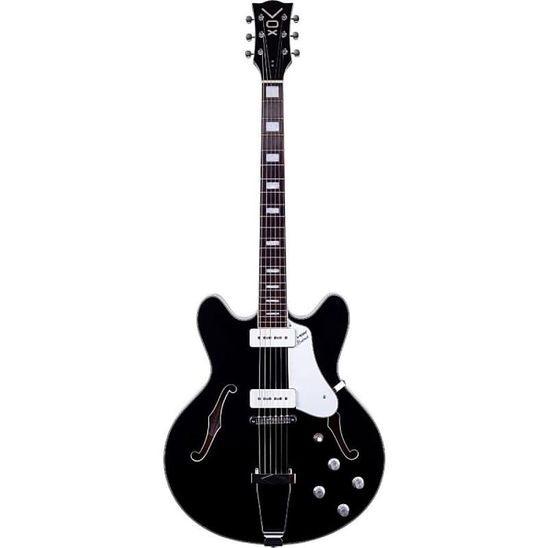 VOX BC-V90-BK Bobcat V90 Semi-Hollow Electric Guitar Black w/ Hardcase image 1