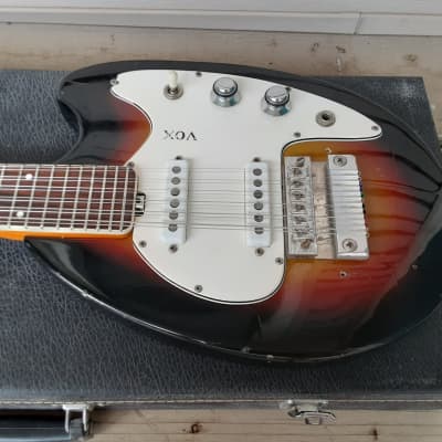 Vintage Circa 1968 Vox Mando Guitar 12-String Electric Octave Guitar w/ Hardshell Case! Italy, Rare Model! image 2