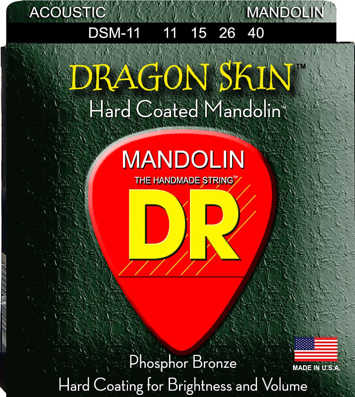 DR DSM-11 Dragon Skin Coated Mandolin Strings gauges 11-40 imagen 1