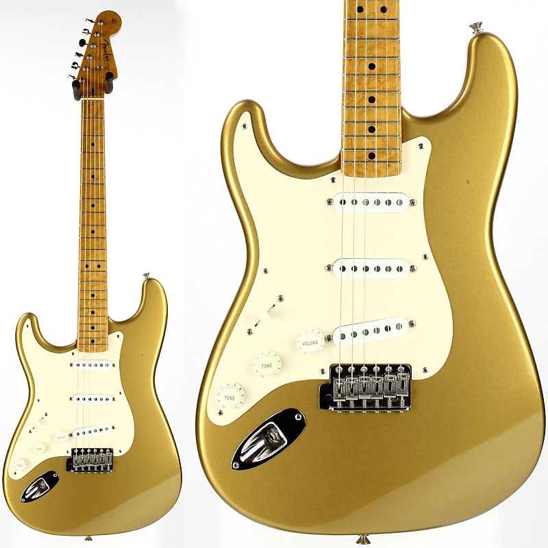 One-Of-A-Kind! 1991 Fender Custom Shop MASTERBUILT JW Black 1950's Stratocaster Reissue Electric Guitar | Aztec Gold, Lefty Strung Righty! j w image 1