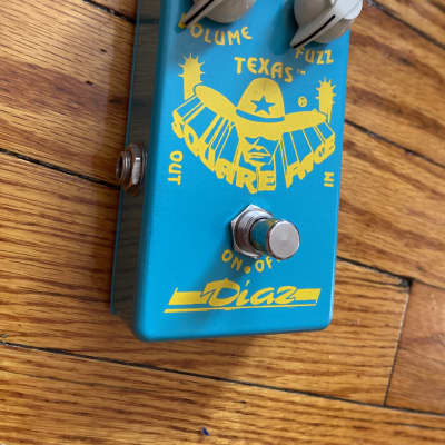 Diaz Texas Square Face Fuzz Pedal Mint Signed AMAZING TONE! Ship FREE and tomorrow - Blue/Yellow for sale