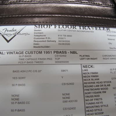Fender Custom Shop '51 1951 Precision Bass NOS Vintage Custom NBL 2020 - Blonde image 12