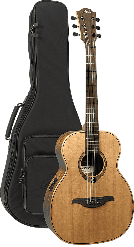 Lag TRAVEL-RCE Travel Series Solid Red Cedar Top Khaya Neck 6-String Acoustic-Electric Guitar w/Case image 1