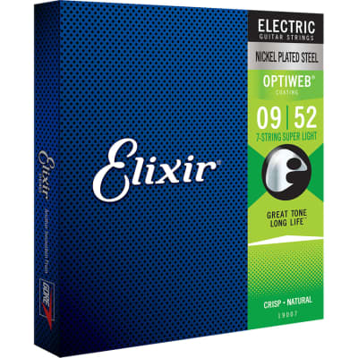 Elixir Optiweb Nickel Electric Guitar Strings 9-52 (7 String) for sale