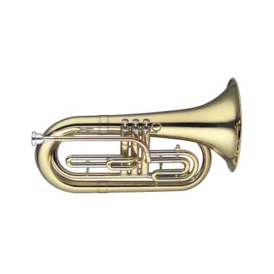 Stagg LV-MB5505 Brass Body 3 Pistons Bb Marching Baritone w/Soft Case & Mouthpiece Silver Plated image 2