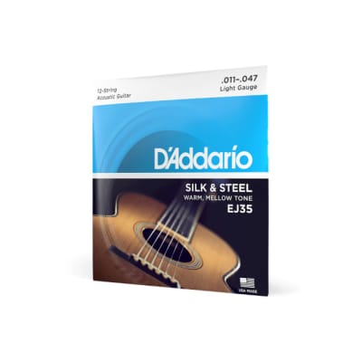 D'Addario EJ35 Silk & Steel 12-String Folk Guitar Strings, 11-47