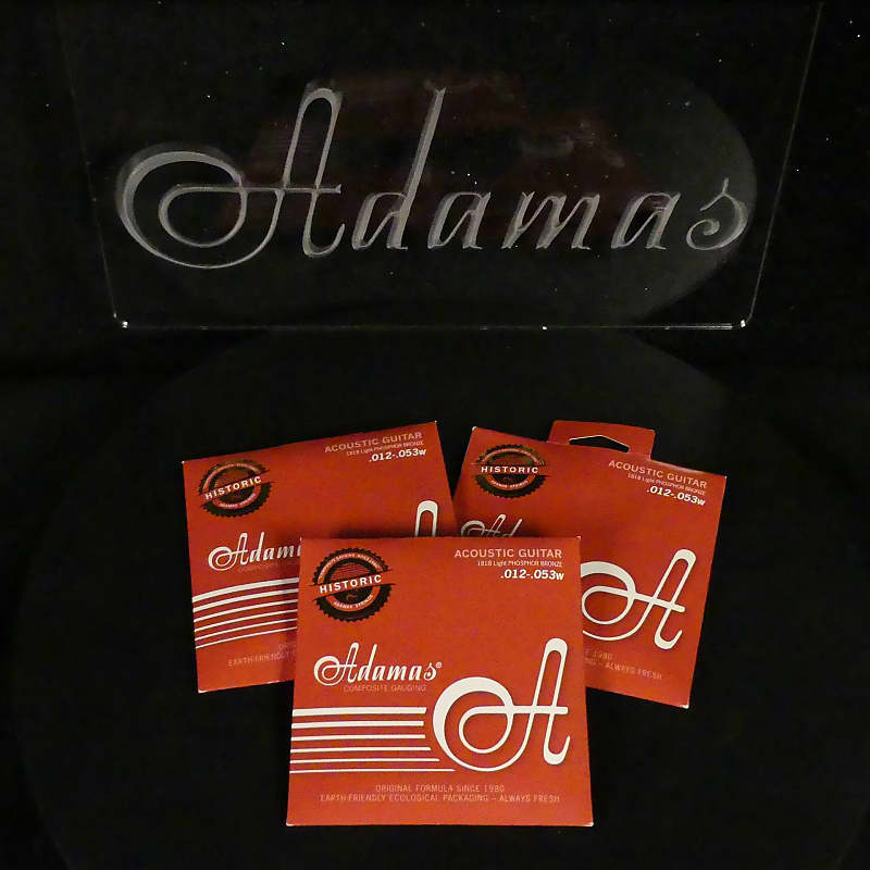 3 PACK Adamas Light 12-53 6 String Acoustic Guitar String | Reverb