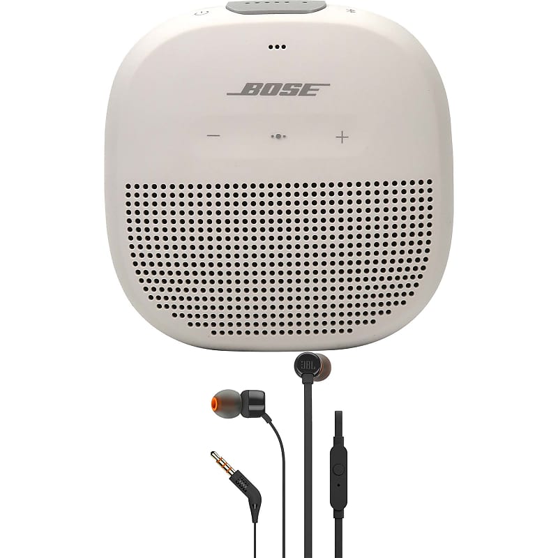 Bose Soundlink Micro Bluetooth Speaker (Smoke White) + JBL T110 in Ear  Headphones Black | Reverb