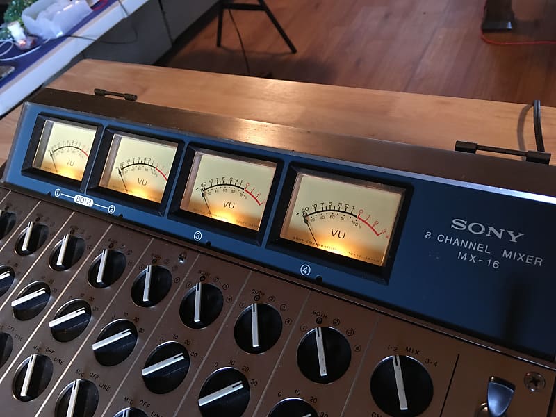 ビンテージ 動作品 アナログミキサー SONY MX-16 4連VUメーター