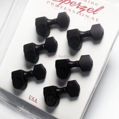 Sperzel 6-In-Line SOLID PRO Guitar Tuners Staggered Tuning Pegs - BLACK image 4