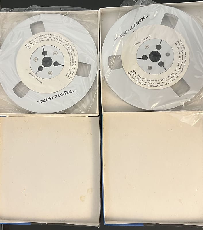 Two (2) Realistic Aluminum Metal 7 inch take up reels w/ boxes