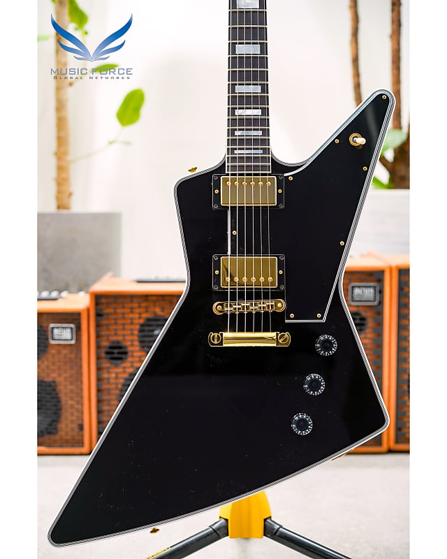 Gibson Custom Explorer Custom-Ebony w/Ebony Fingerboard & Gold Hardware image 1