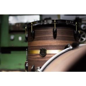 T Berger Drums Mahogany/Walnut/Brass Drum Set - 22x16 / 10x7 / 16x16 image 3