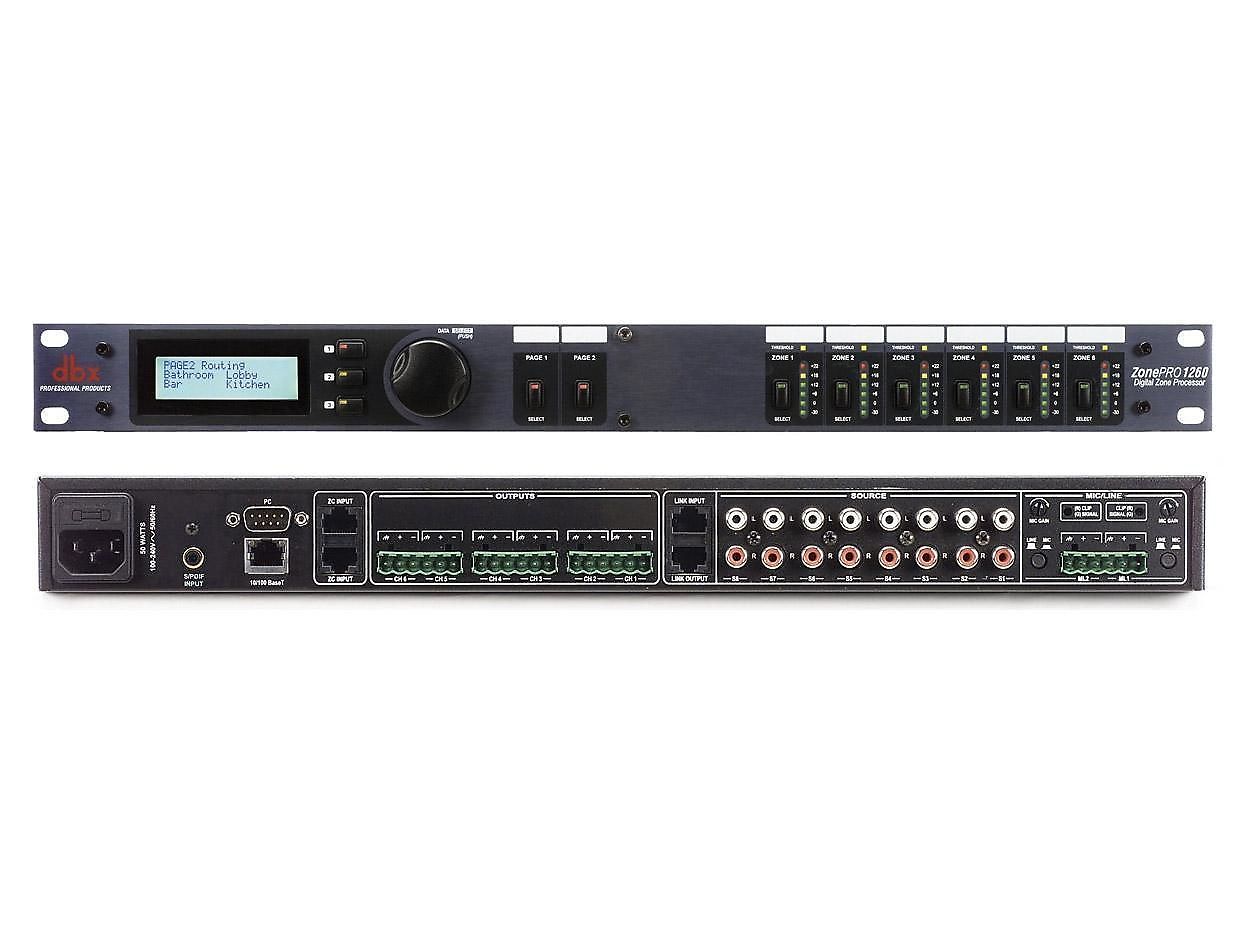 dbx ZonePRO 1260 12x6 Digital Zone Processor Reverb